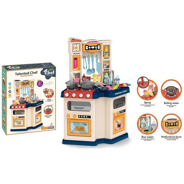 Продукт OCIE Little Chef - Кухня с пара и течаща вода синя 67ч.  - 0 - BG Hlapeta